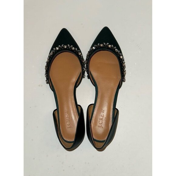 J. Crew Satin Jeweled Zoe D'ORSAY Flats Size 7.0 - Picture 9 of 12